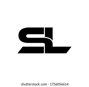 Modern Initial logo 2 letters black simple SL