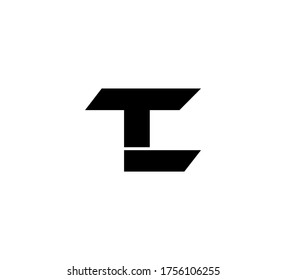 Modern Initial logo 2 letters black simple TL