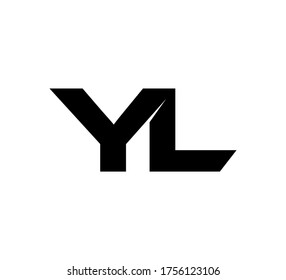 Modern Initial logo 2 letters black simple YL