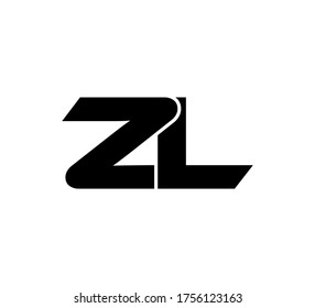 Logo inicial moderno 2 letras negro simple ZL