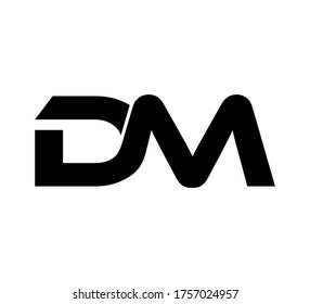 Modern Initial logo 2 letters black simple DM
