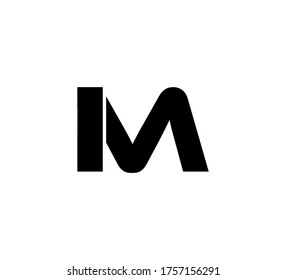 Modern Initial logo 2 letters black simple IM