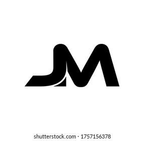 Modern Initial Logo 2 Buchstaben schwarz, einfach JM