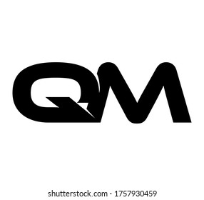 Modern Initial logo 2 letters black simple QM