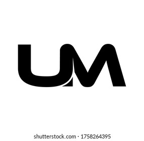 Modern Initial logo 2 letters black simple UM