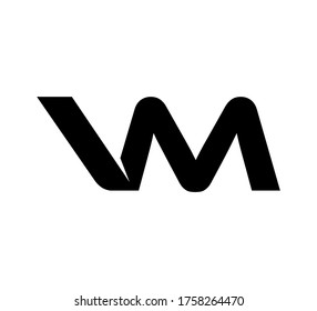 Modern Initial logo 2 letters black simple VM