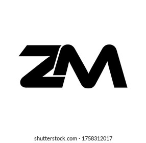 Modern Initial logo 2 letters black simple ZM