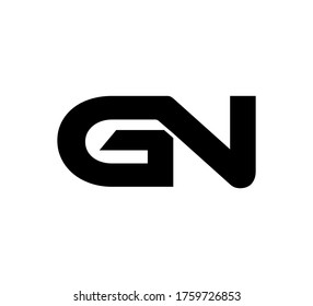 Modern Initial logo 2 letters black simple GN