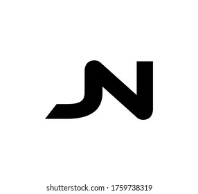 Modern Initial logo 2 letters black simple JN