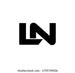 Logo inicial moderno 2 letras negro simple LN