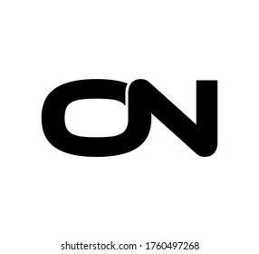 Modern Initial logo 2 letters black simple ON