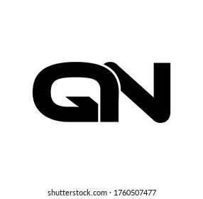 Modern Initial logo 2 letters black simple QN