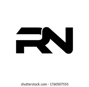 Modern Initial logo 2 letters black simple RN