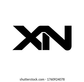 Modern Initial Logo 2 Buchstaben schwarz einfaches XN