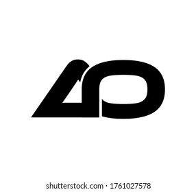 Modern Initial logo 2 letters black simple AO