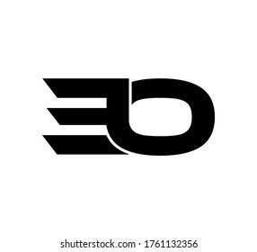 Modern Initial logo 2 letters black simple EO