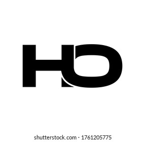 Modern Initial logo 2 letters black simple HO