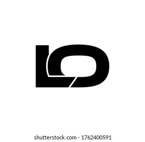 Modern Initial logo 2 letters black simple LO