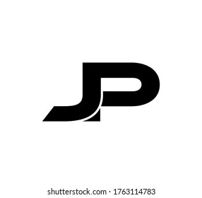 Modern Initial logo 2 letters black simple JP