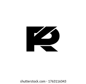 Logo inicial moderno 2 letras negro simple KP