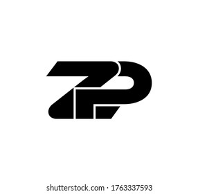 Modern Initial logo 2 letters black simple ZP