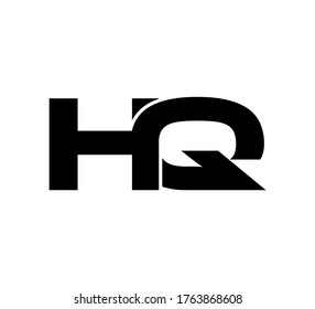 Moderno logotipo inicial 2 letras.  HQ negro simple