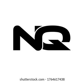 Modern Initial logo 2 letters black simple NQ