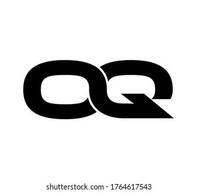 Modern Initial logo 2 letters black simple OQ