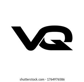 Modern Initial logo 2 letters black simple VQ