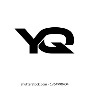 Modern Initial Logo 2 Buchstaben schwarz, einfach YQ