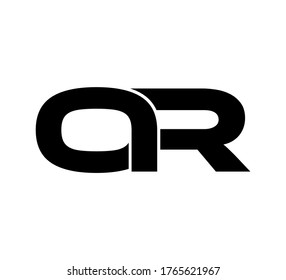 Modern Initial logo 2 letters black simple OR