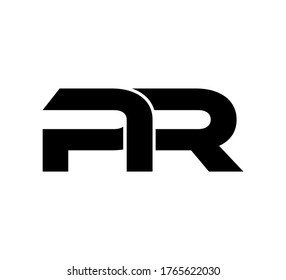 Modern Initial logo 2 letters black simple PR