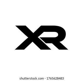 Modern Initial logo 2 letters black simple XR