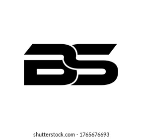 Modern Initial logo 2 letters black simple BS