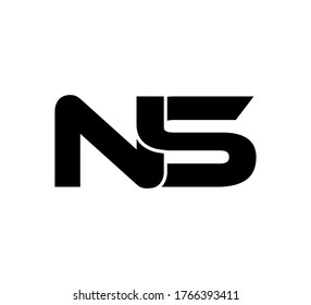 Modern Initial logo 2 letters black simple NS