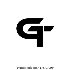 Modern Initial Logo 2 Buchstaben schwarz einfacher GT