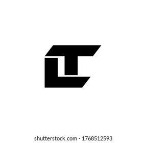 Logo inicial moderno 2 letras negro simple LT