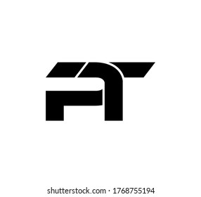 Modern Initial logo 2 letters black simple PT
