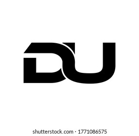 Modern Initial logo 2 letters black simple DU