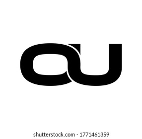 Modern Initial logo 2 letters black simple OU