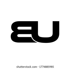 Modern Initial logo 2 letters black simple BU