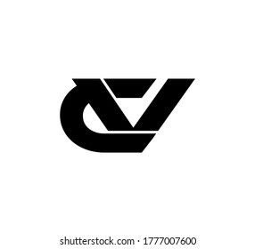 Modern Initial Logo 2 Buchstaben schwarz, einfacher Lebenslauf