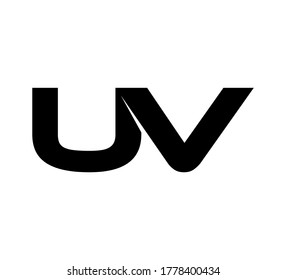 Modern Initial logo 2 letters black simple UV