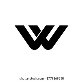 Modern Initial logo 2 letters black simple VV