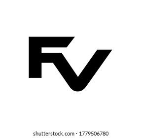 Modern Initial logo 2 letters black simple FV