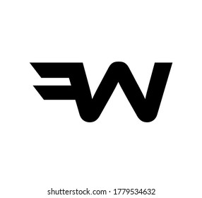 Modern Initial Logo 2 Buchstaben schwarz, einfach FW