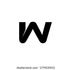 Modern Initial logo 2 letters black simple IW