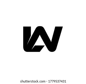 Modern Initial logo 2 letters black simple LW