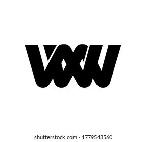 Modern Initial Logo 2 Buchstaben schwarz, einfach WW
