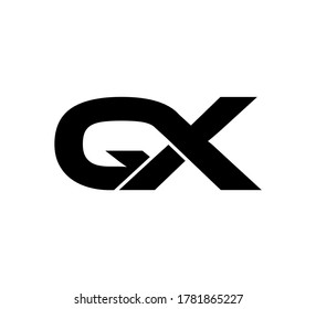 Modern Initial logo 2 letters black simple QX
